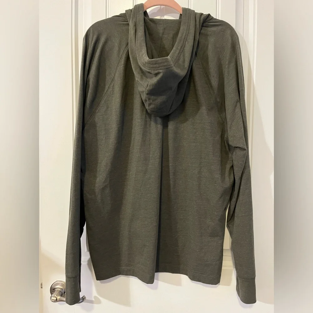 Banana Republic Shirt Mens Extra Large XL Green Hoodie Long Sleeve Henley Pocket